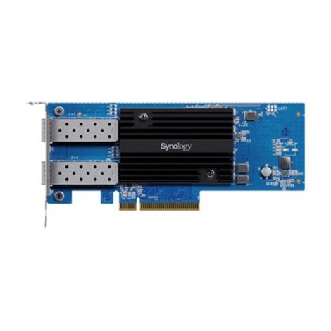 Synology E25G30-F2 Dual-port 25GbE SFP28 add-in card designed to accelerate bandwidth-intensive workflows | Synology E25G30-F2 |